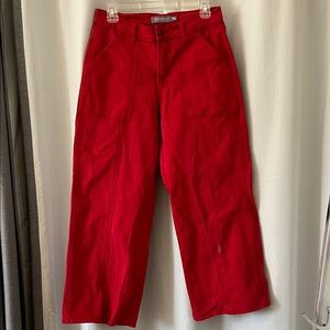 Just USA Vibrant Red Wide-Leg Utility Pants